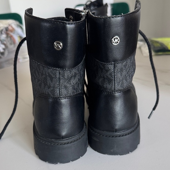 Michael Kors Black and Gray Combat Boots - Picture 3 of 5